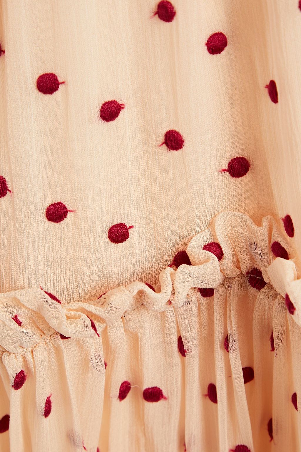 ZIMMERMANN Belted ruffled polka-dot silk-crepon mini dress