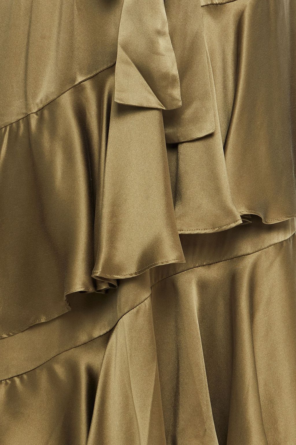 ZIMMERMANN Asymmetric tiered silk-satin midi dress