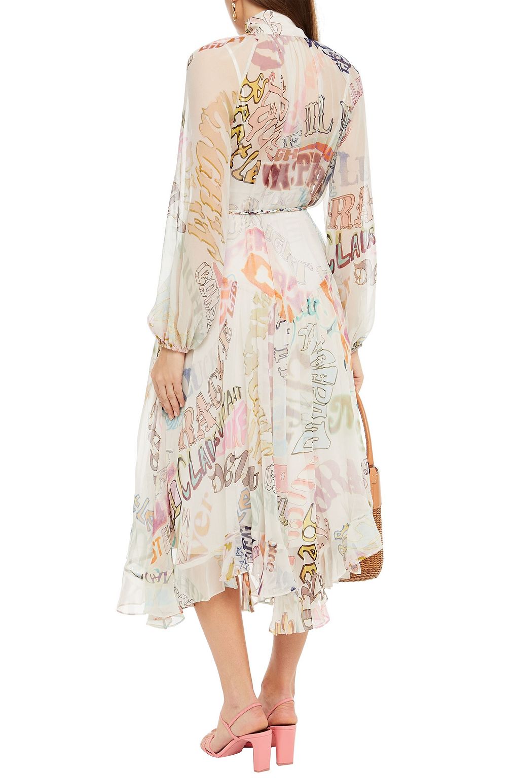 ZIMMERMANN Ruffle-trimmed printed silk-chiffon midi dress