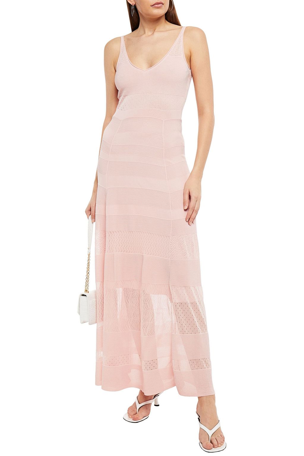 ROLAND MOURET Cetina ribbed crochet-knit maxi dress