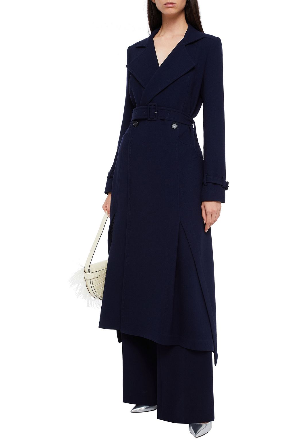ROLAND MOURET Elbury belted wool-crepe coat