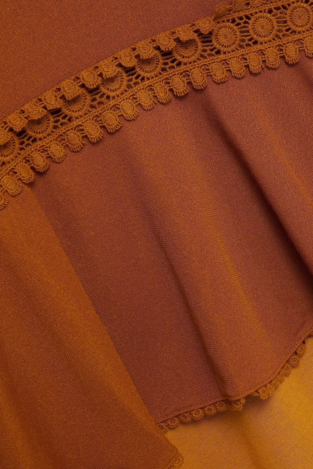 SEE BY CHLOÉ Guipure lace-trimmed stretch-crepe midi skirt