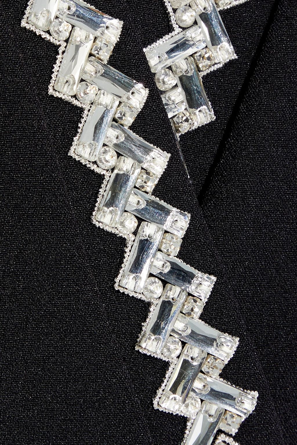 SAFIYAA Wrap-effect crystal-embellished stretch-crepe mini dress
