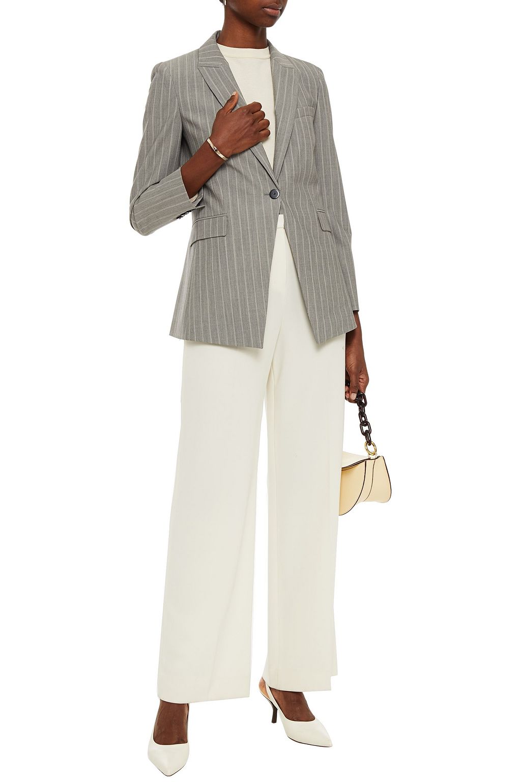 THEORY Pinstriped wool-blend blazer