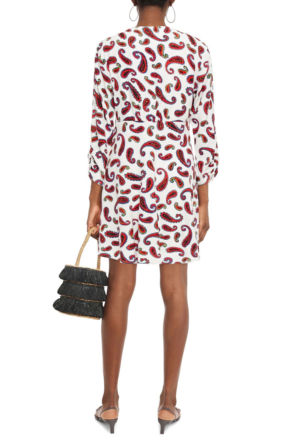 RIXO Printed satin-crepe mini dress