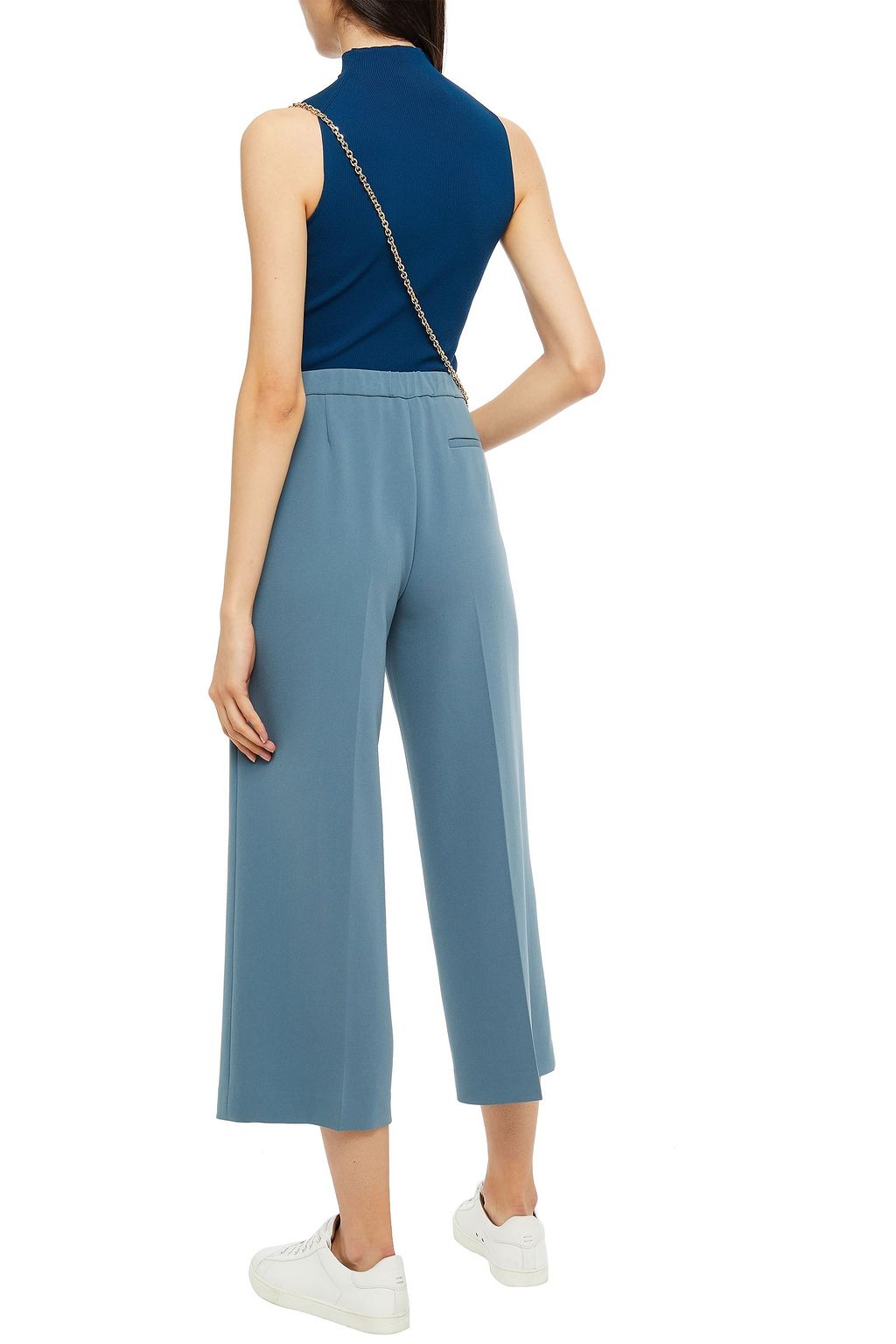 THEORY Cropped crepe wide-leg pants