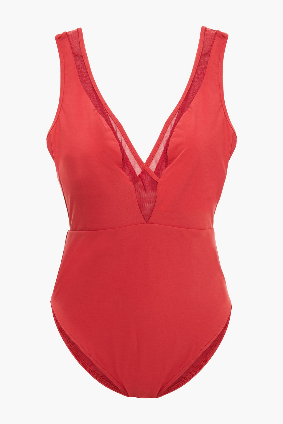 Jets Australia By Jessika Allen Woman Mesh-trimmed Swimsuit Red Size 12