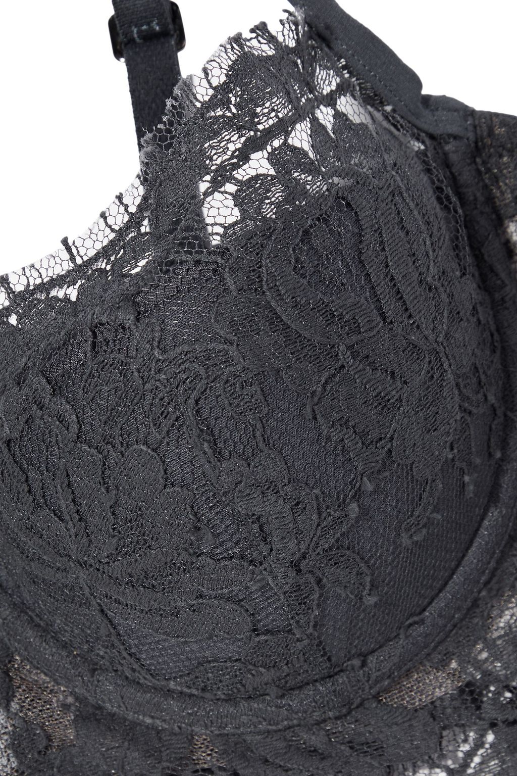 LA PERLA Lawinia Rose tulle-paneled cotton-blend Leavers lace bralette