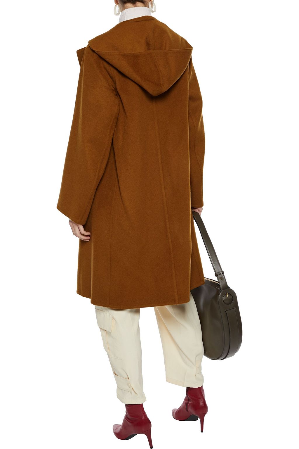VINCE. Wool-blend felt hooded coat