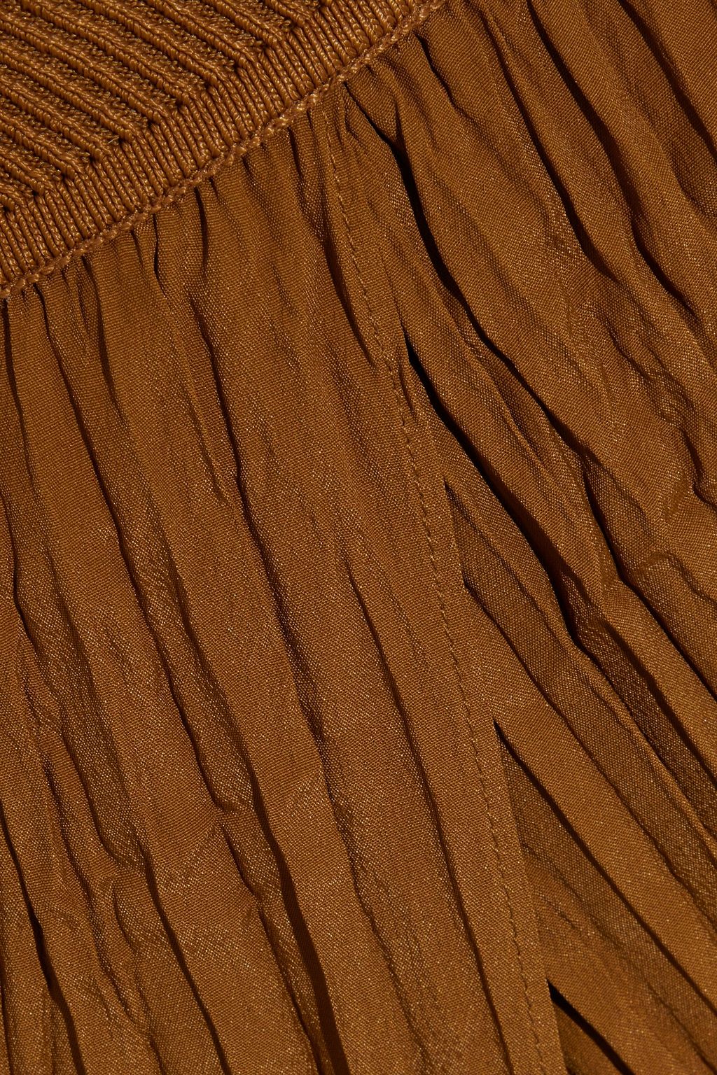 VINCE. Wrap-effect plissé-crepe midi skirt