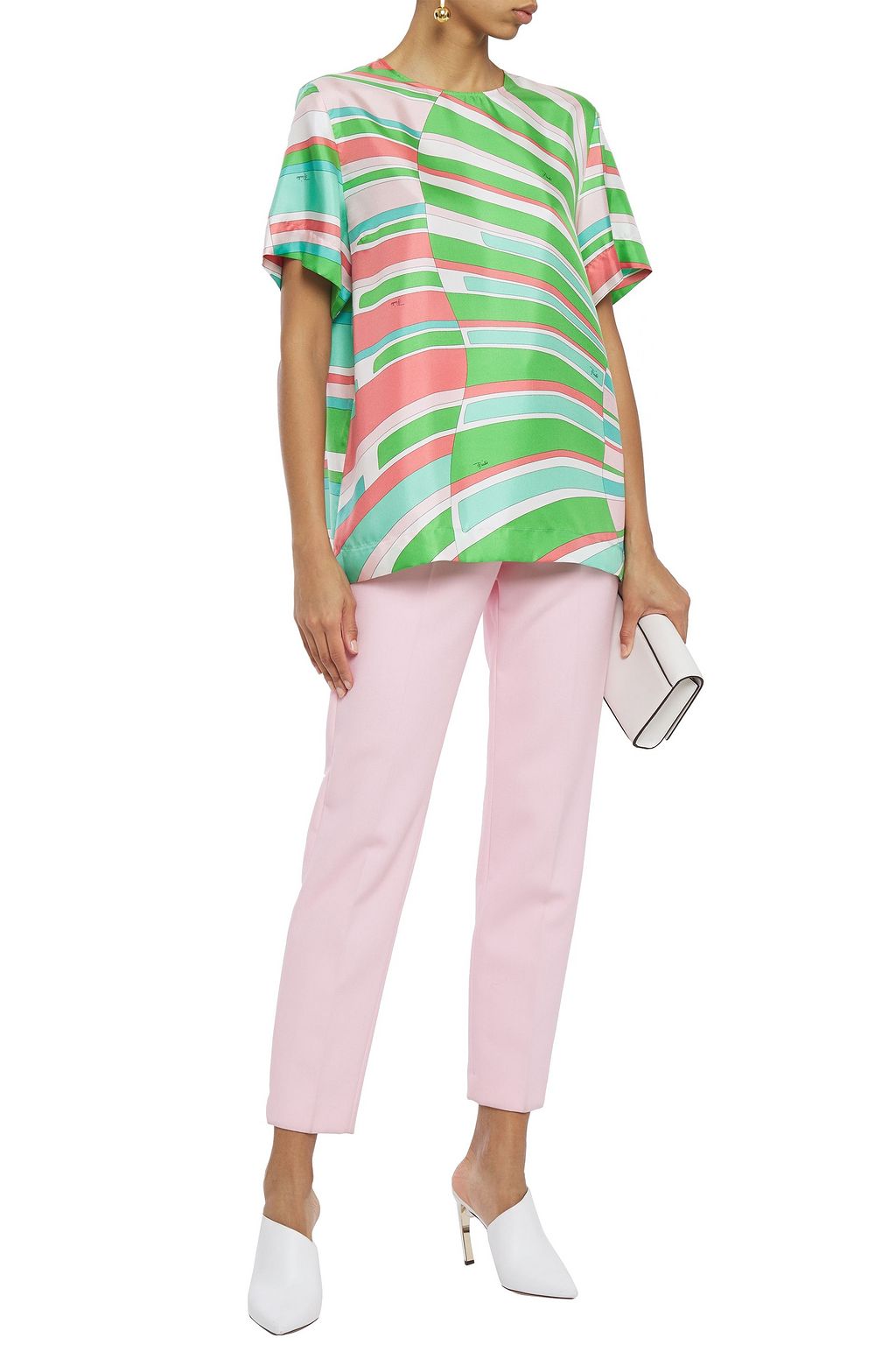 PUCCI Printed silk-twill top