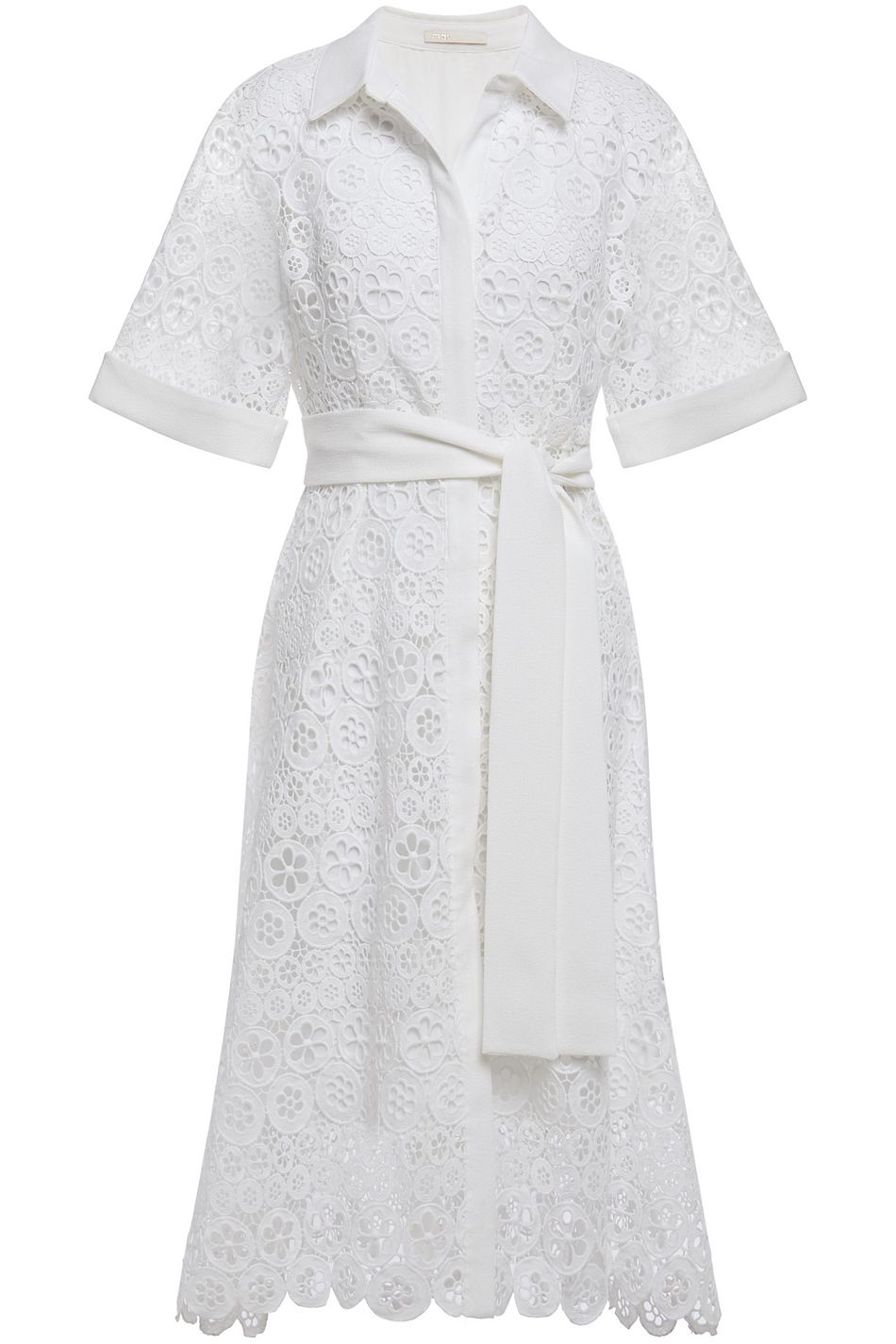 white lace shirt dress