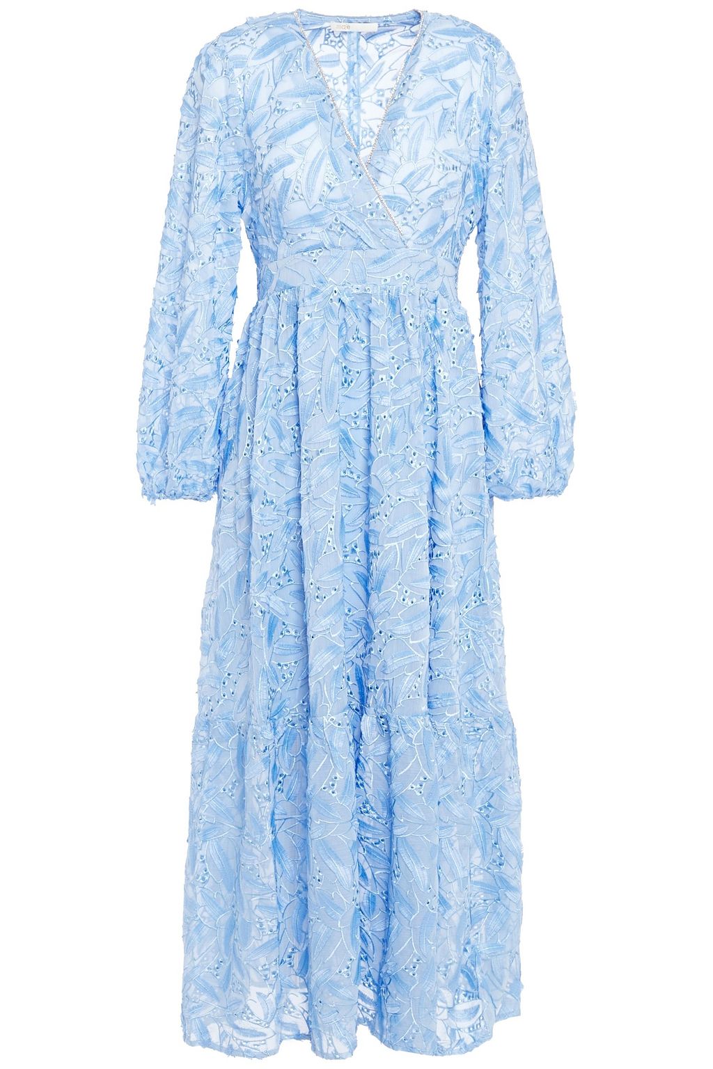 maje embroidered chiffon dress