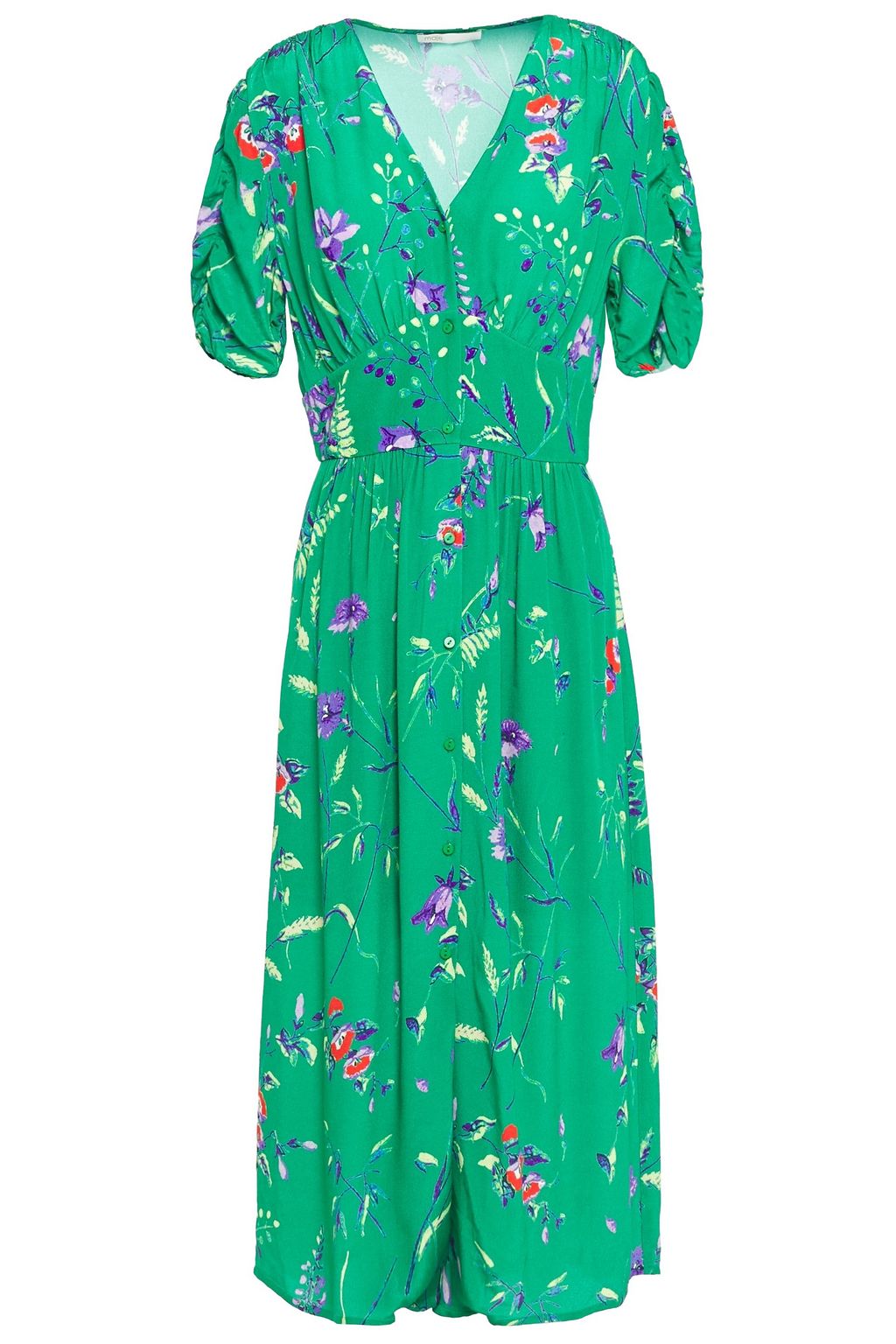 maje green floral dress