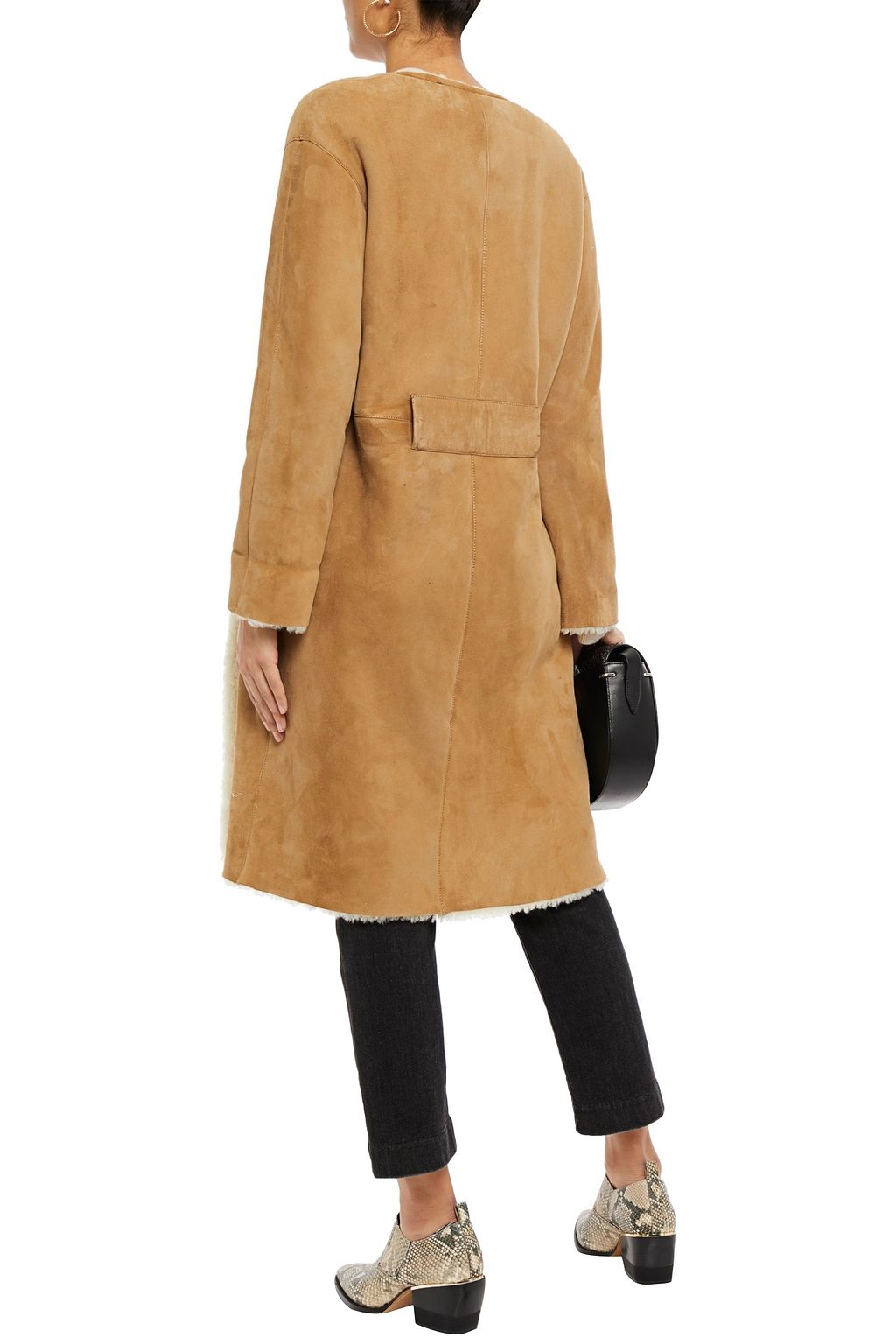 BA&SH Lyam belted shearling coat