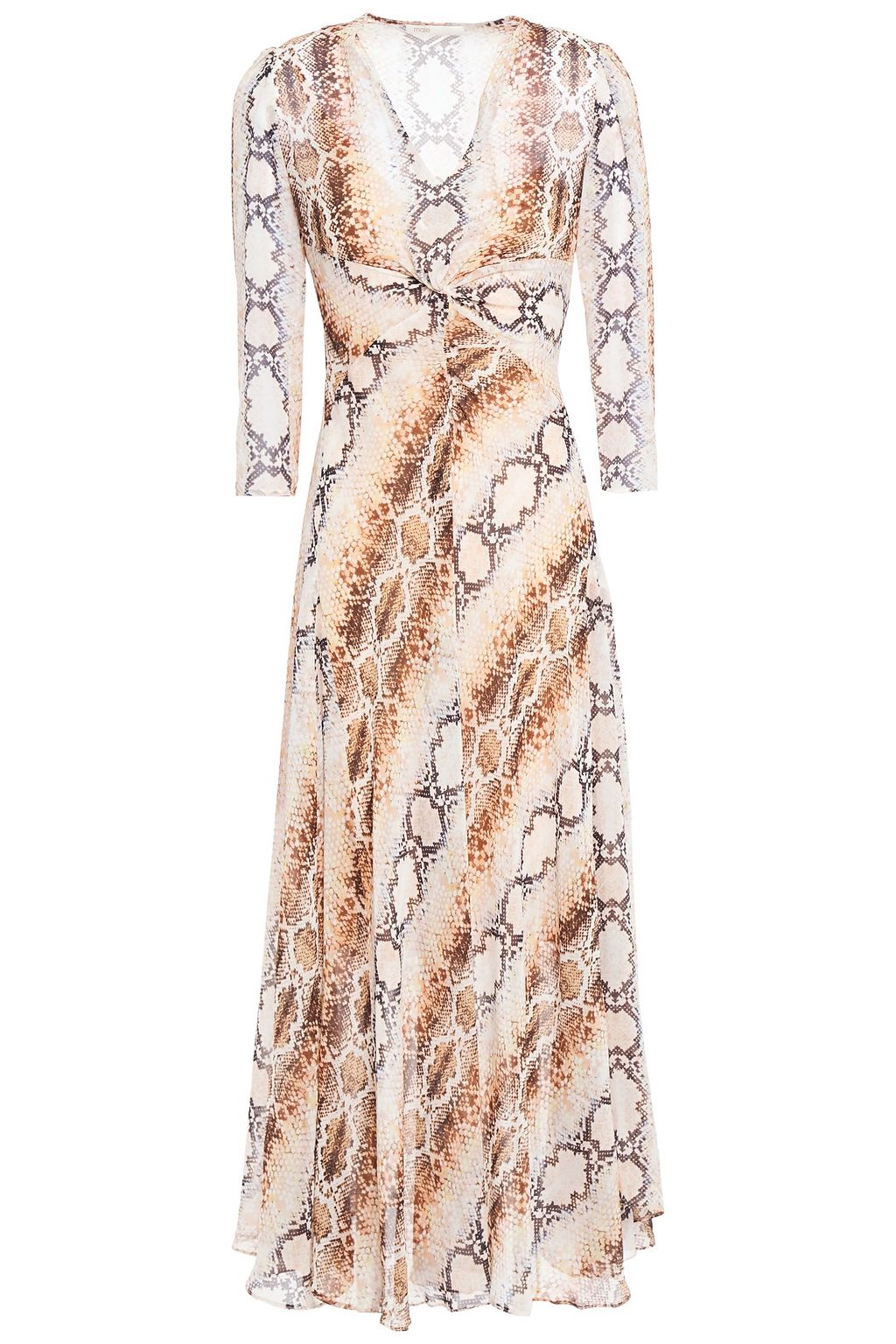 pink snake print midi dress