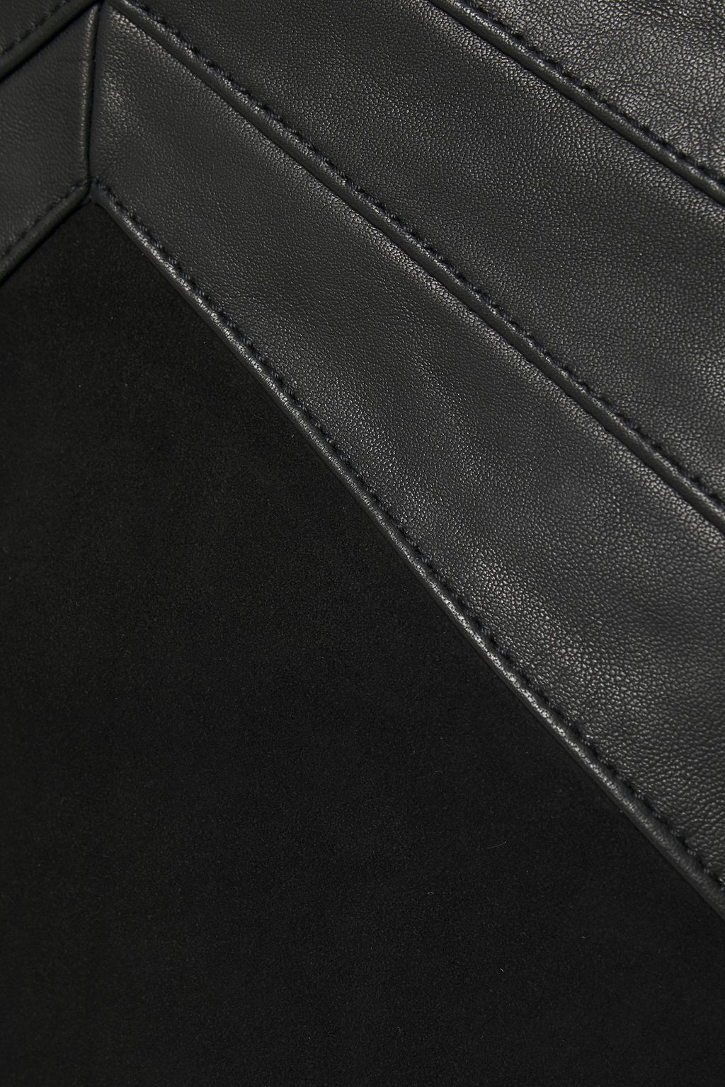BA&SH Paneled suede and leather mini skirt
