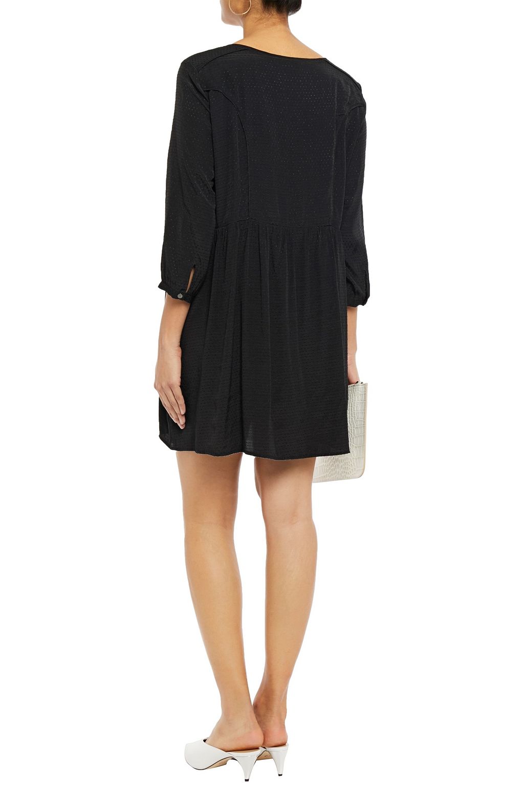 BA&SH Disco gathered jacquard mini dress