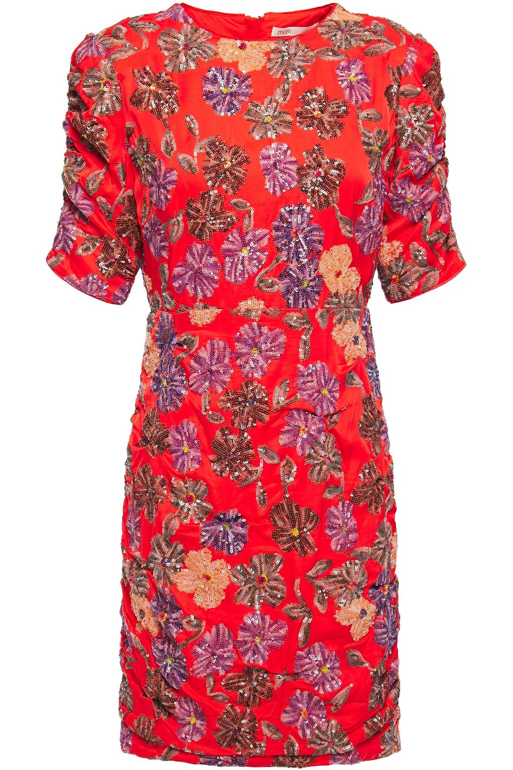 coral sequin dress