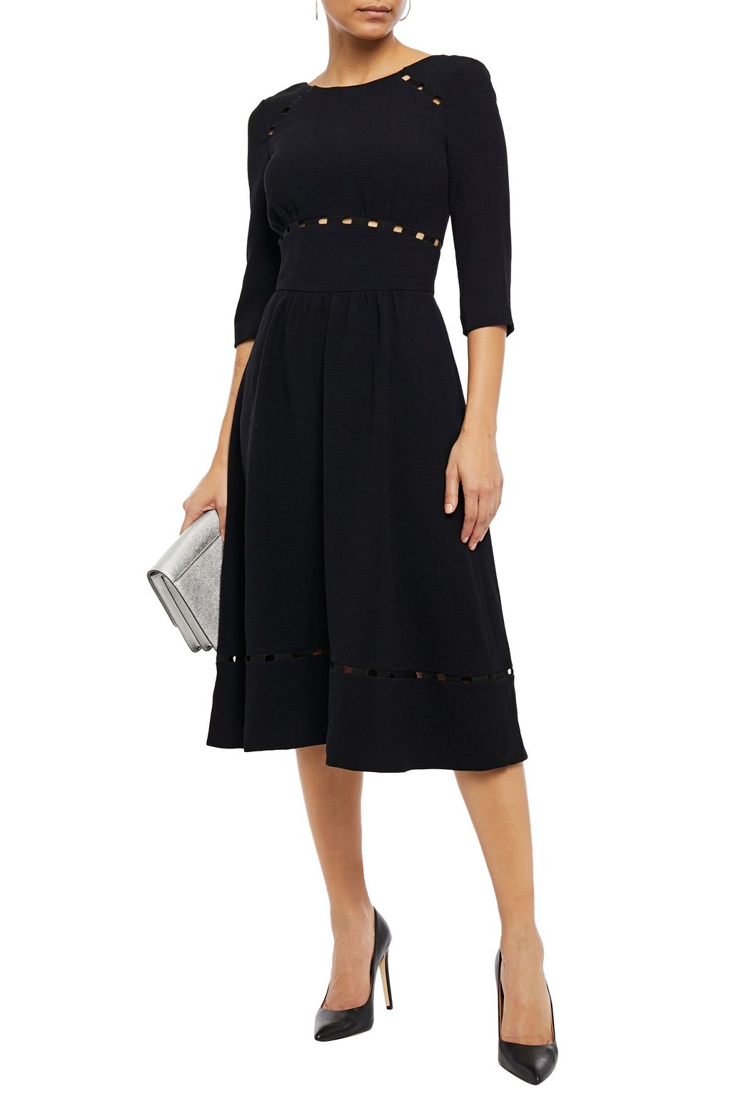 BA&SH Gathered cutout crepe dress