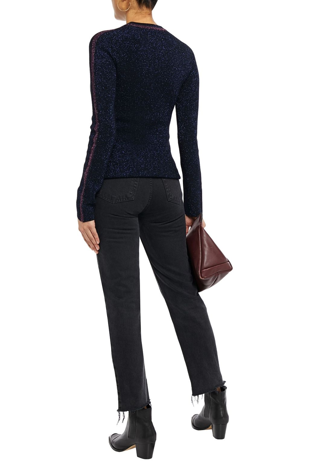 BA&SH Dipsy metallic ribbed-knit sweater