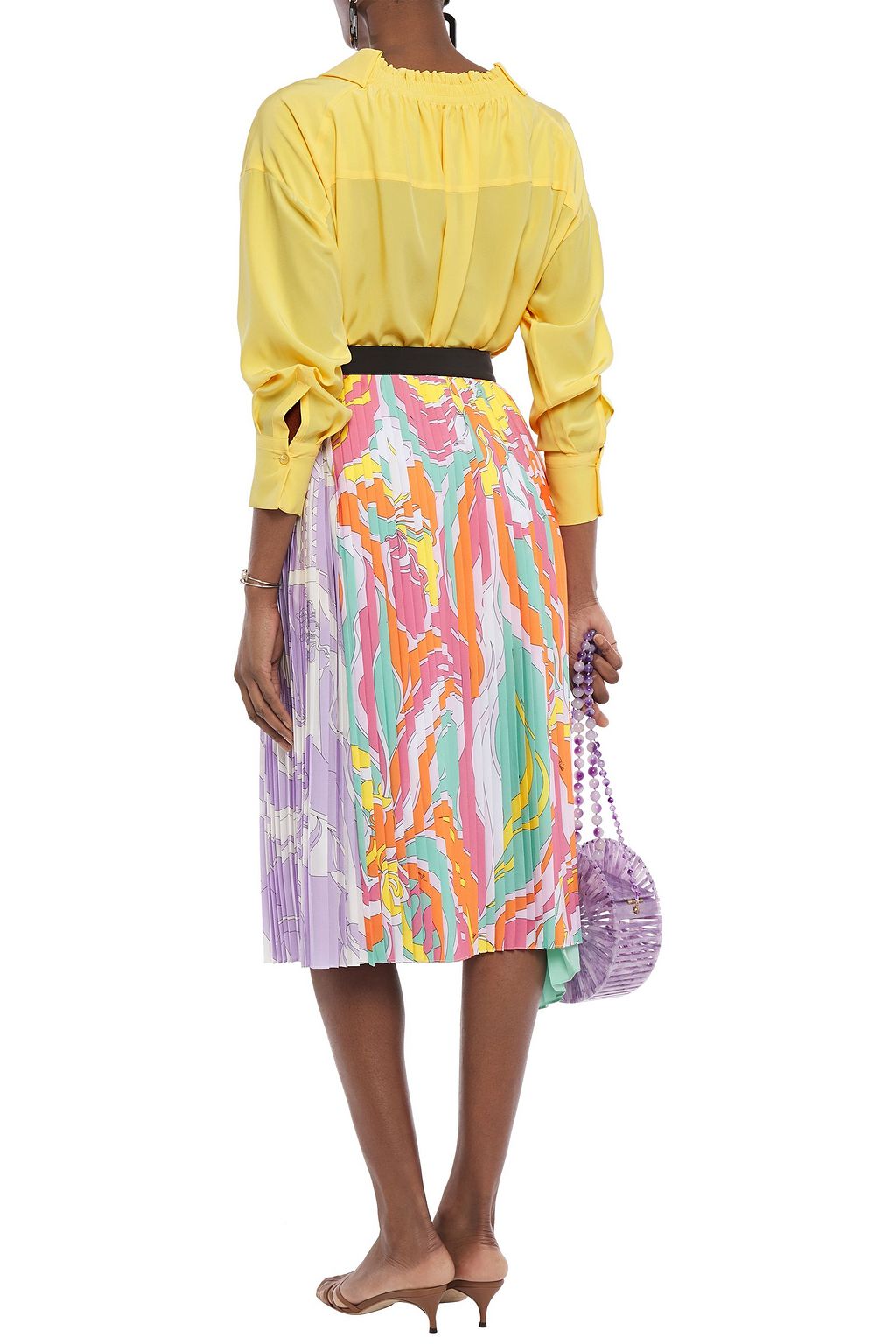 PUCCI Shirred silk crepe de chine shirt