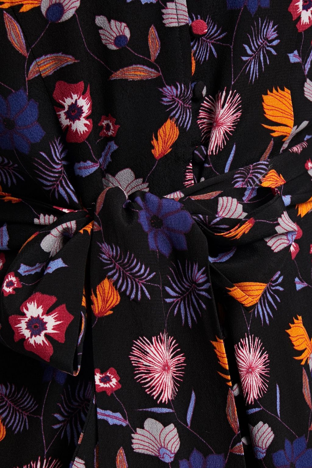 BA&SH Malny belted floral-print crepe midi dress
