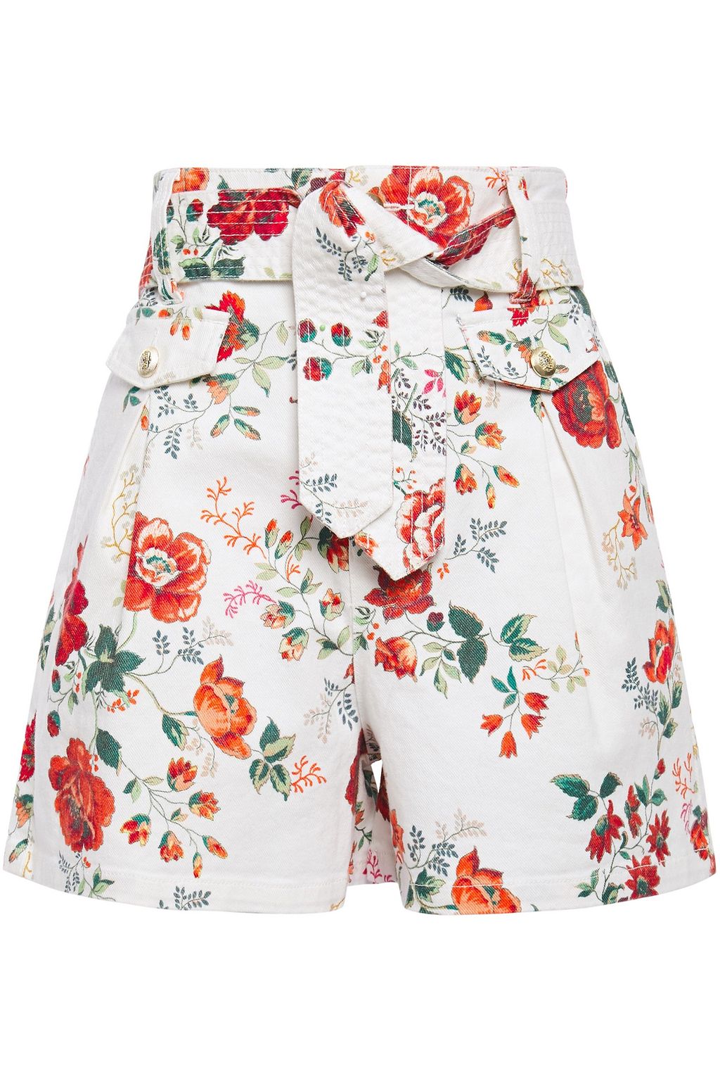 floral denim shorts