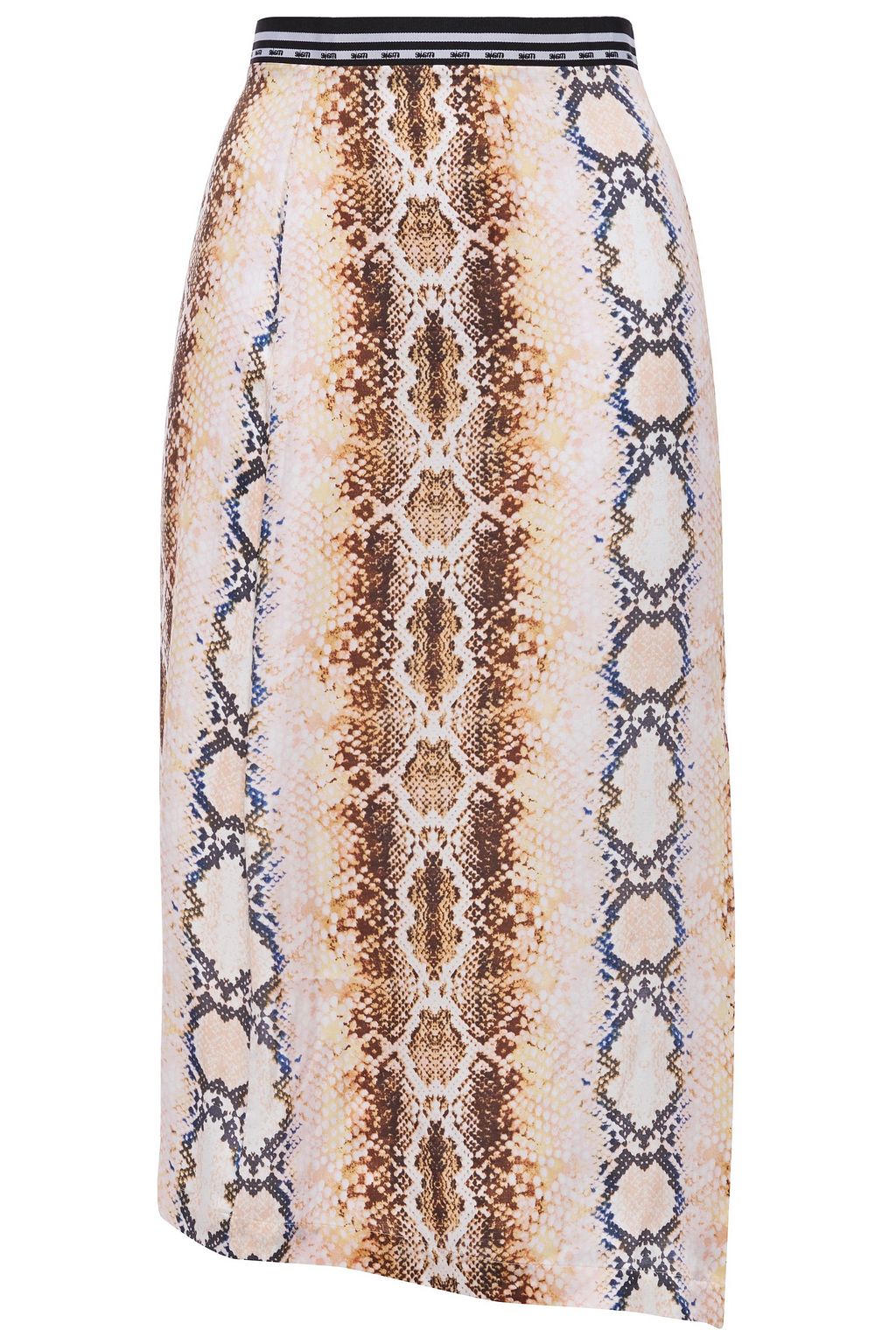 asymmetrical skirt snake print