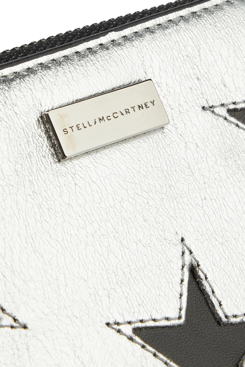 STELLA MCCARTNEY Stars metallic faux textured-leather continental wallet