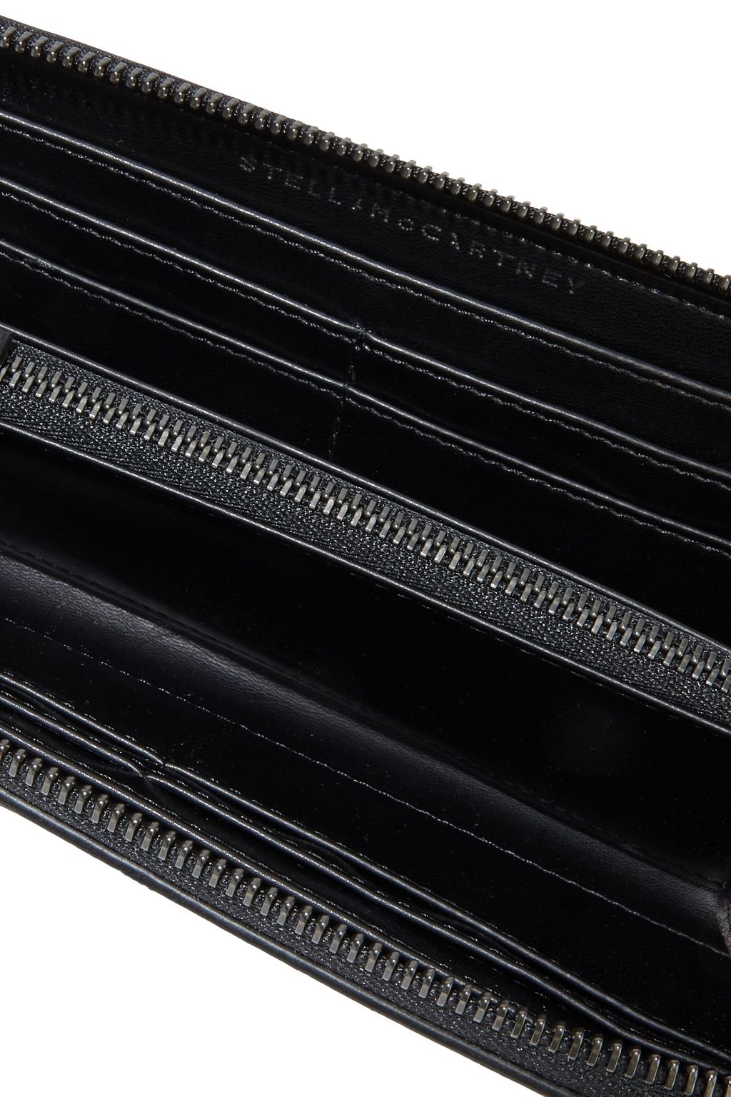 STELLA MCCARTNEY Stars metallic faux textured-leather continental wallet