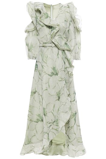 cold shoulder midi dress for wedding guest