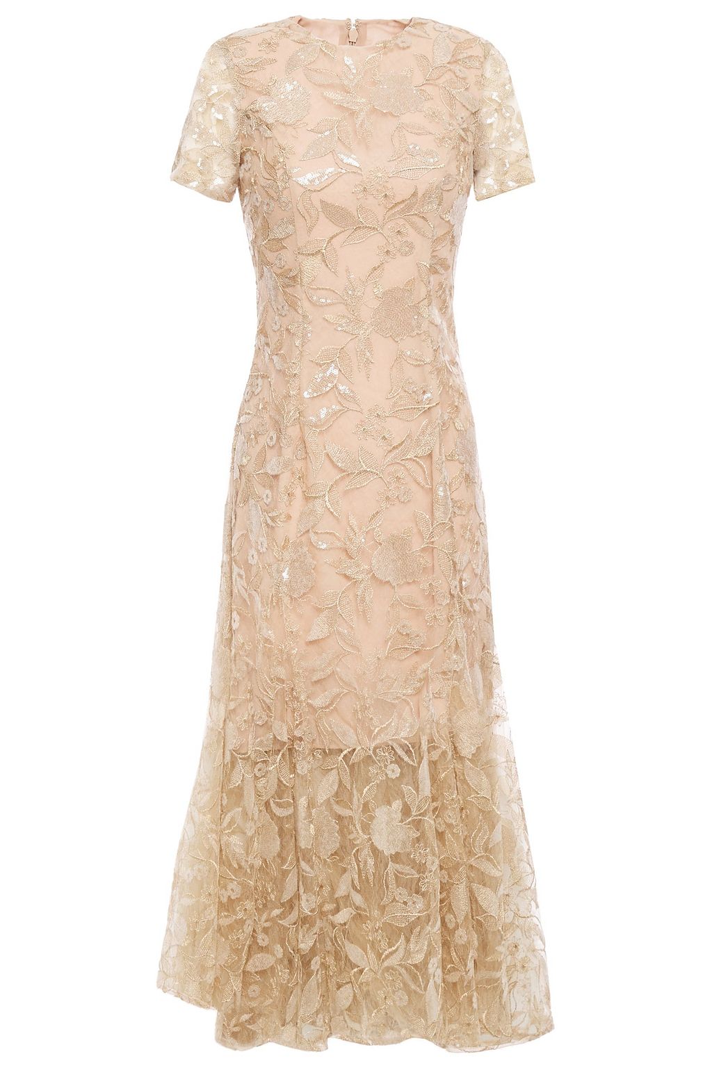 embellished tulle midi dress