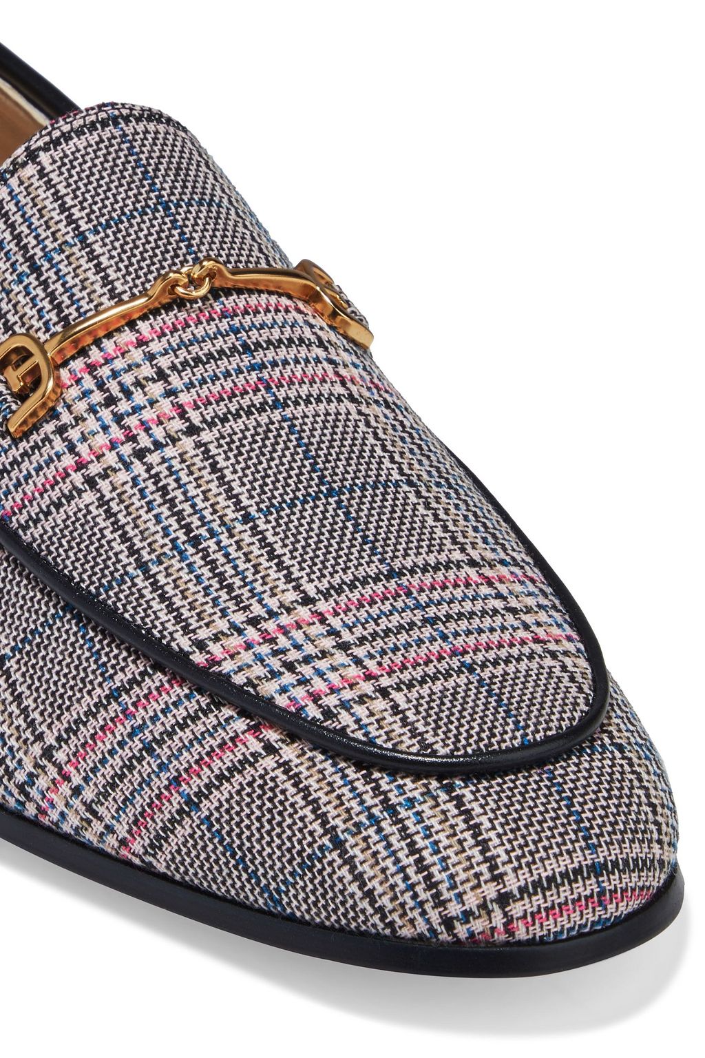 SAM EDELMAN Loraine embellished checked woven loafers
