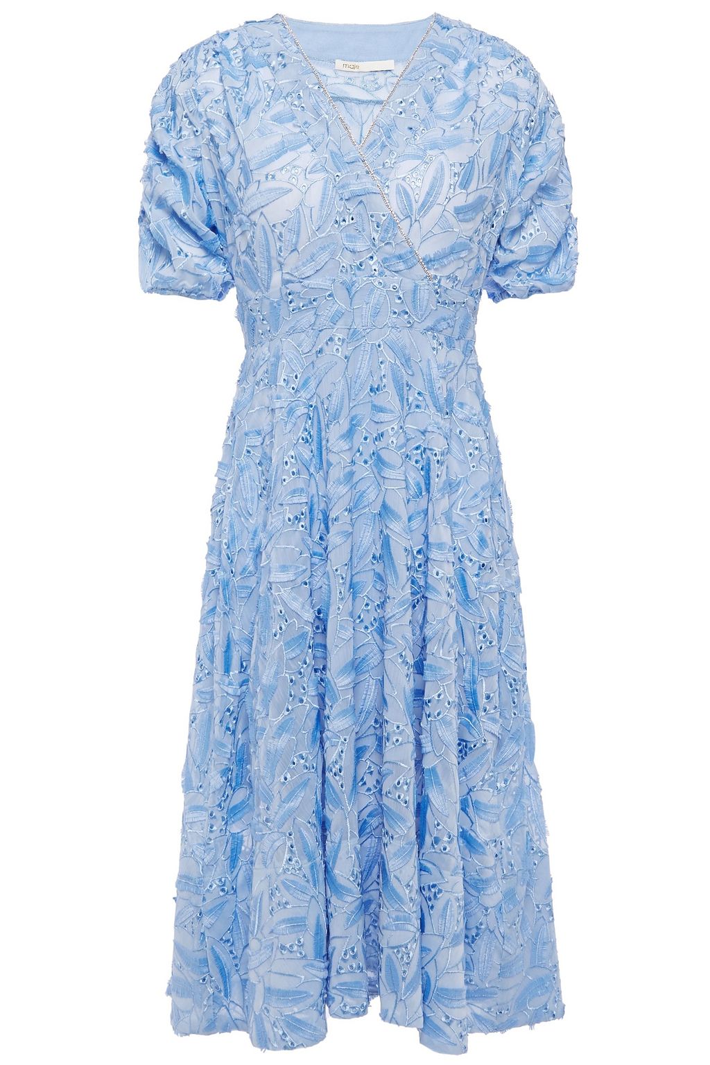 maje embroidered chiffon dress