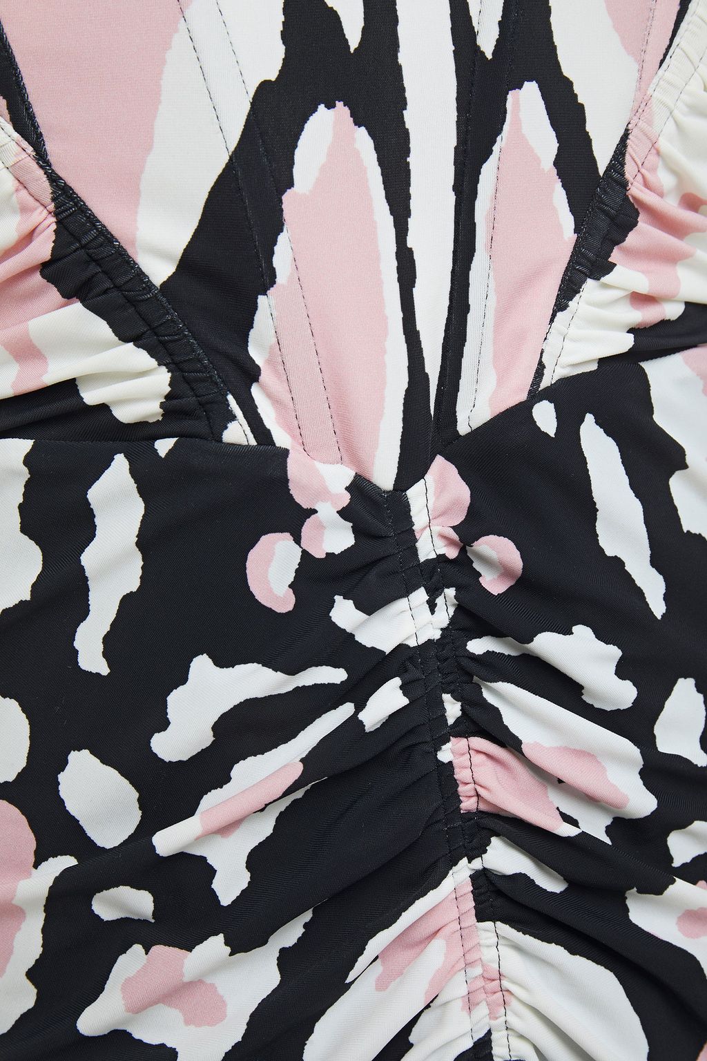 ROBERTO CAVALLI Ruched printed stretch-jersey dress