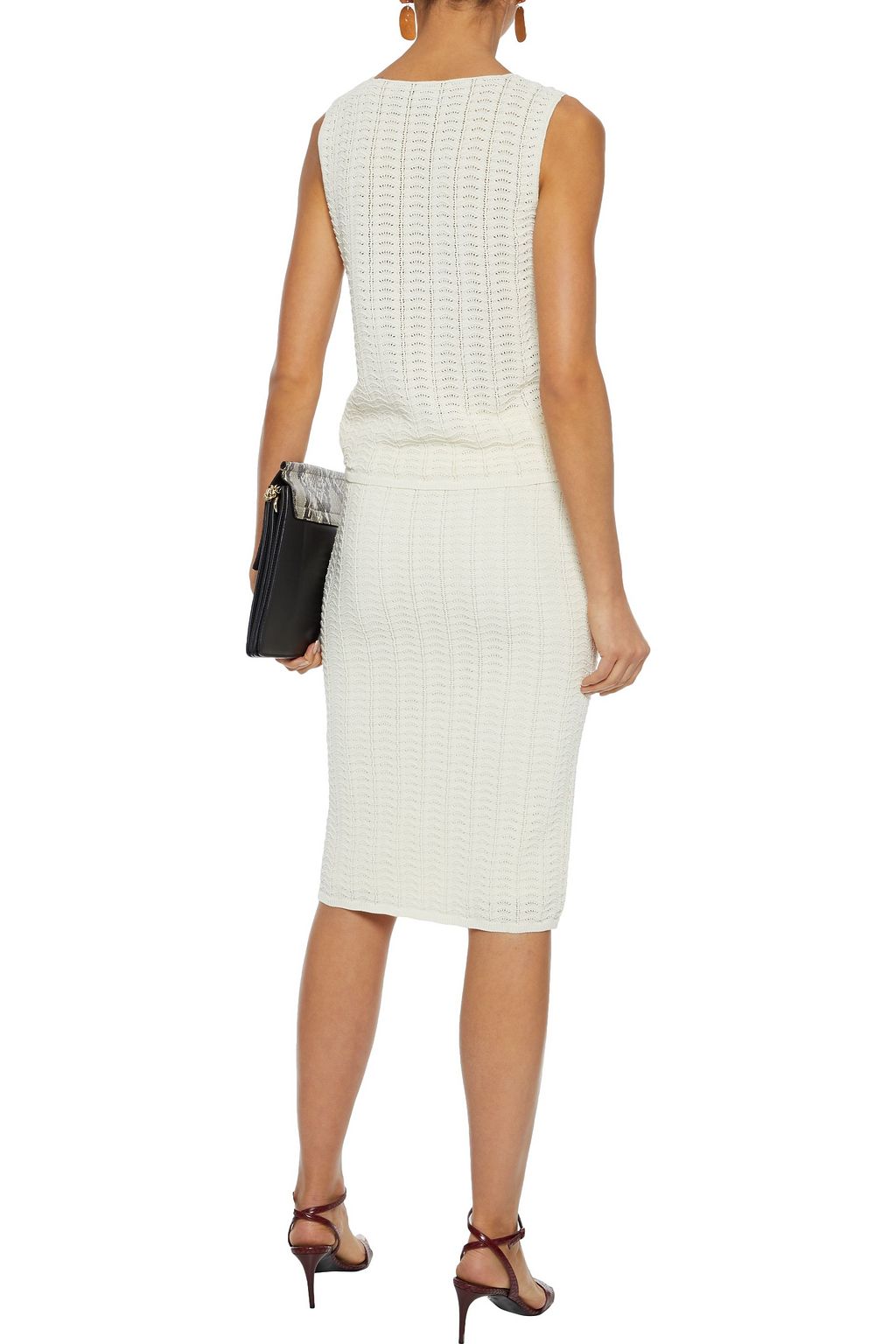 THEORY Crocheted cotton-blend pencil skirt