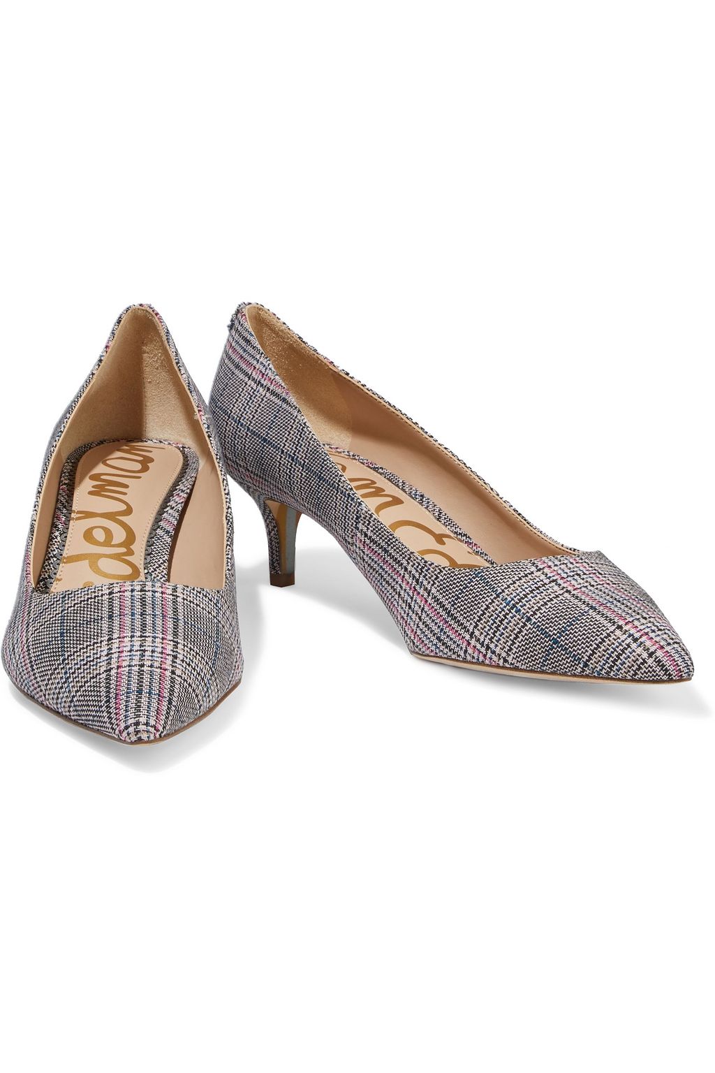 SAM EDELMAN Dori Prince of Wales checked woven pumps