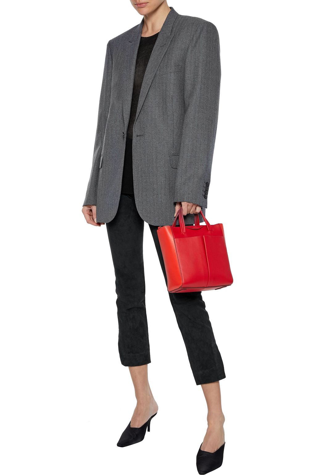 VINCE. Cropped stretch-suede slim-leg pants