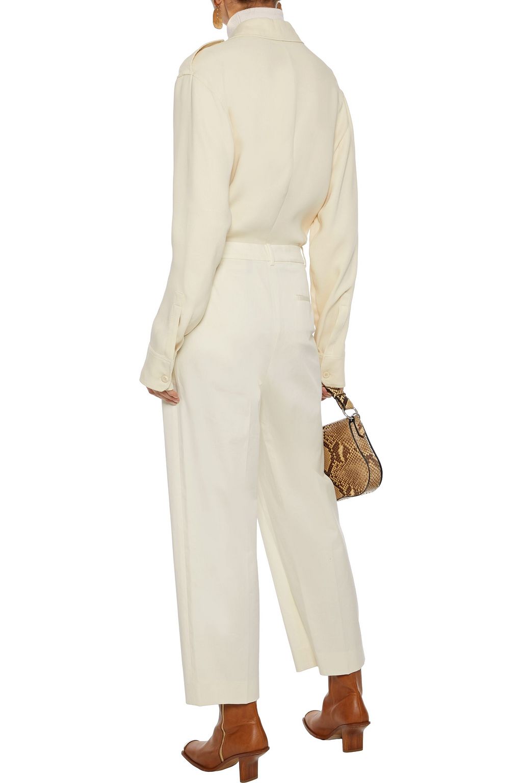 THEORY Cropped cotton-blend gabardine straight-leg pants