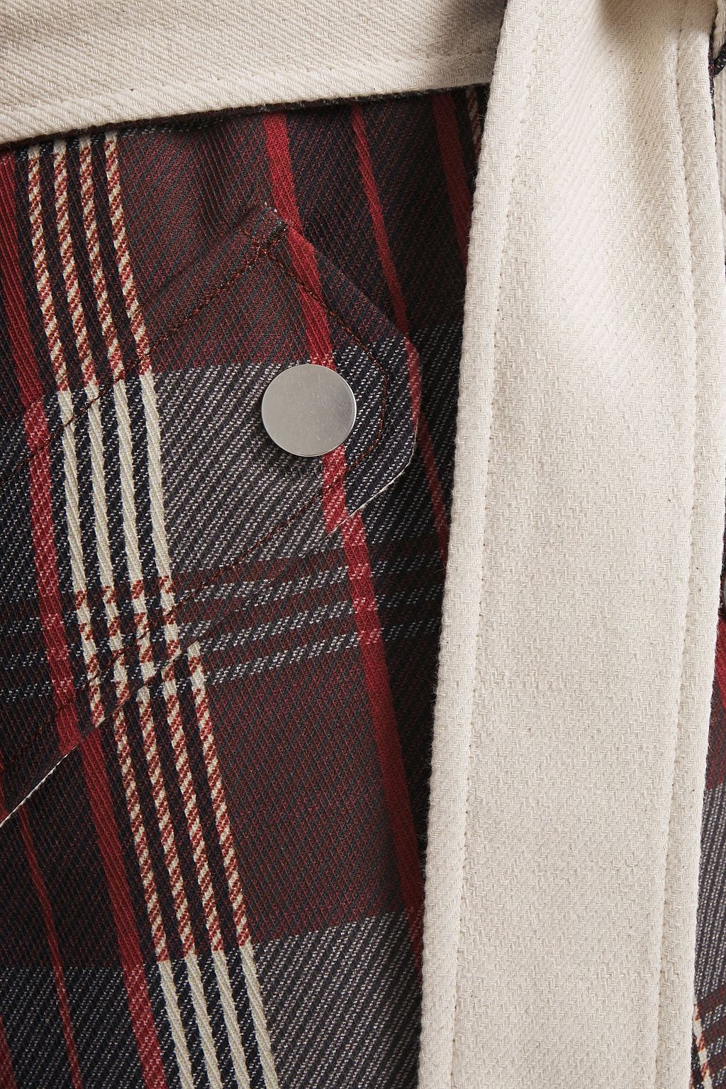 GOEN.J Reversible belted checked cotton-twill coat