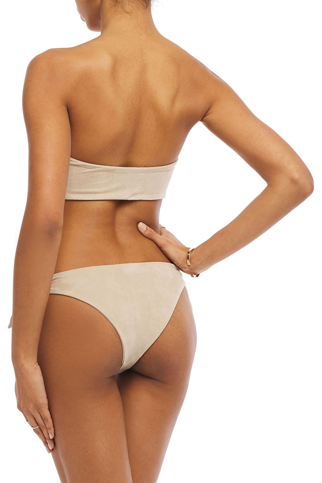 MIGUELINA Faux suede low-rise bikini briefs