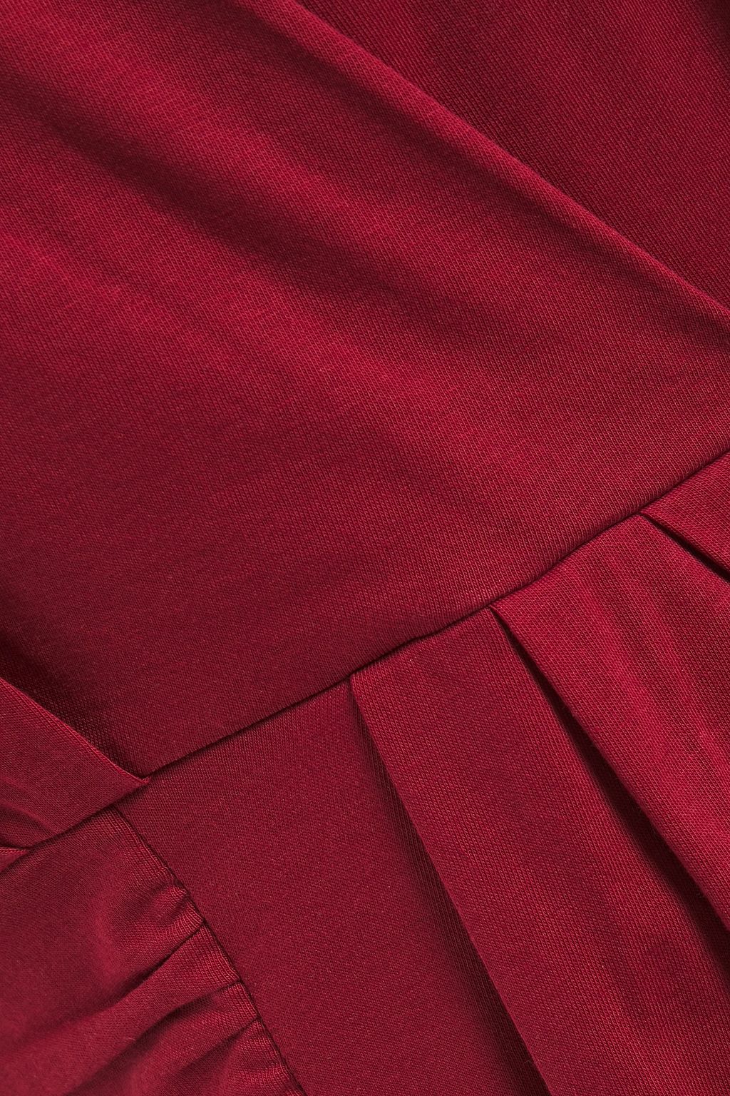 BA&SH Wrap-effect gathered cotton-jersey mini dress