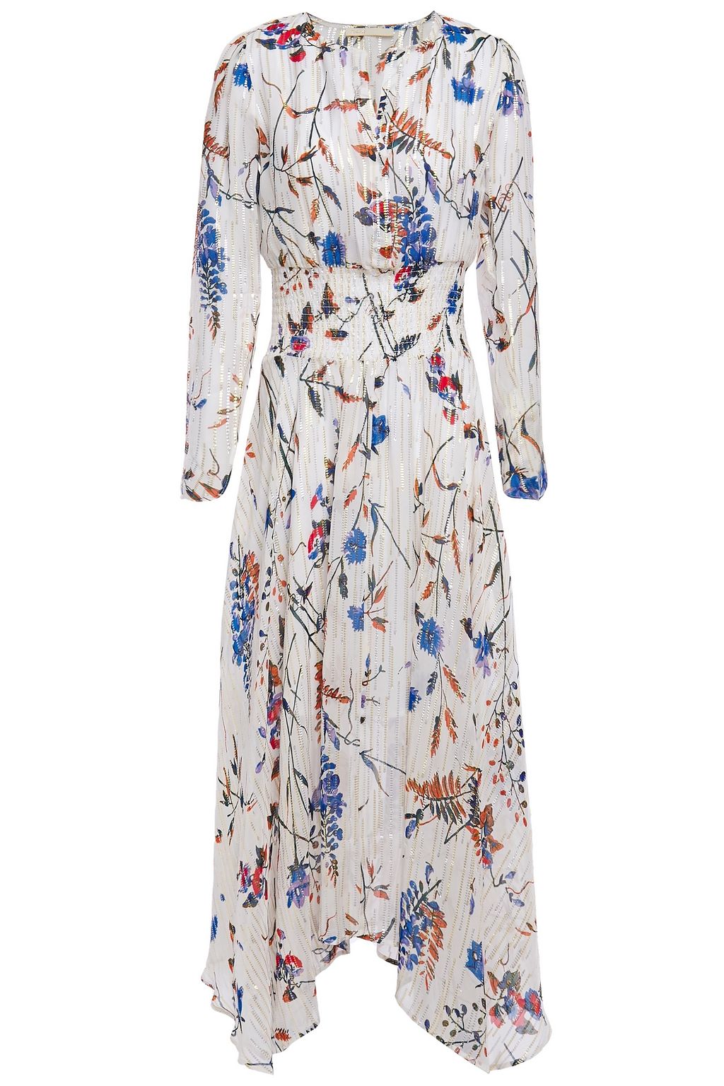 maje blue and white dress