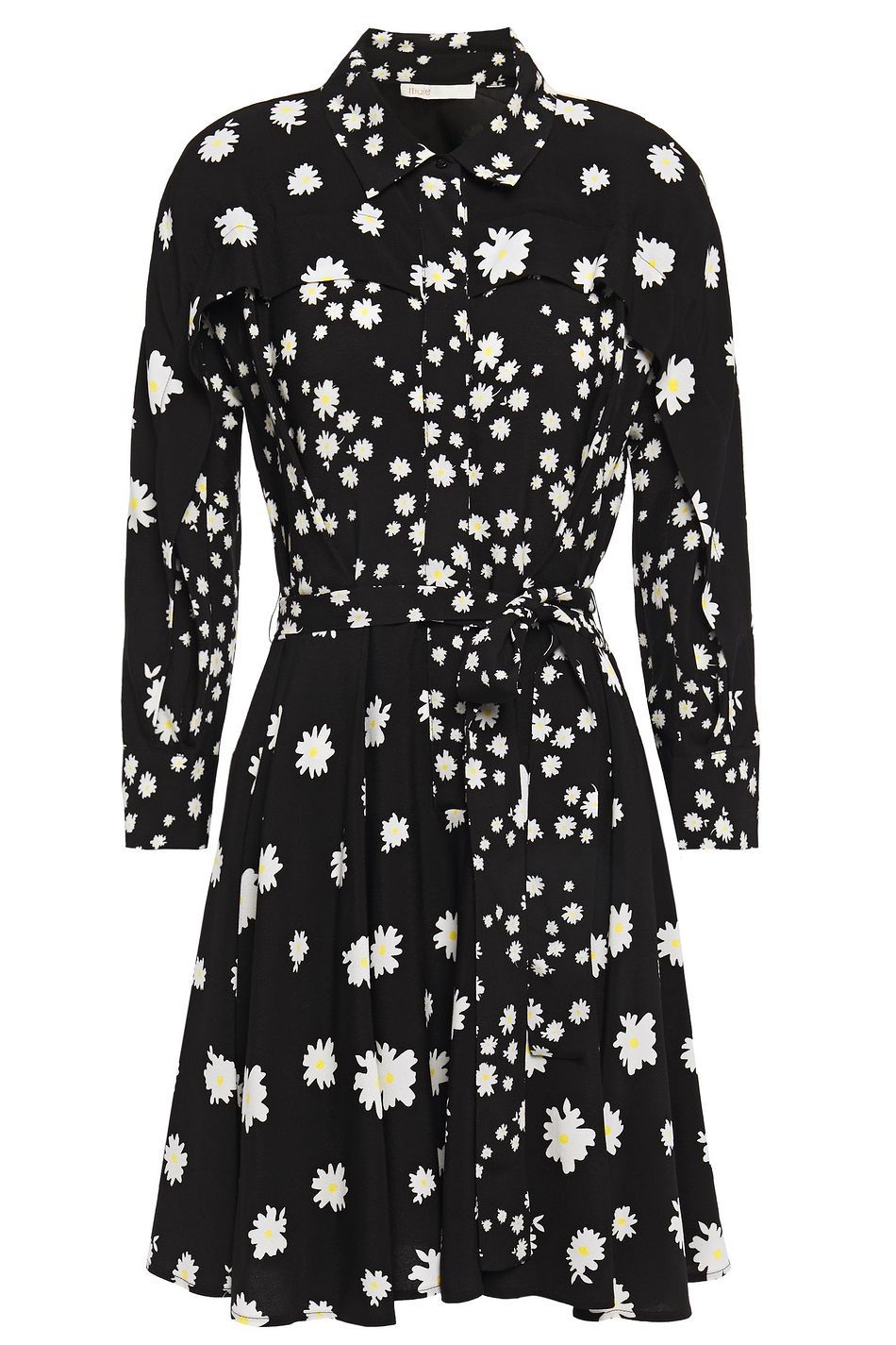 maje black floral dress