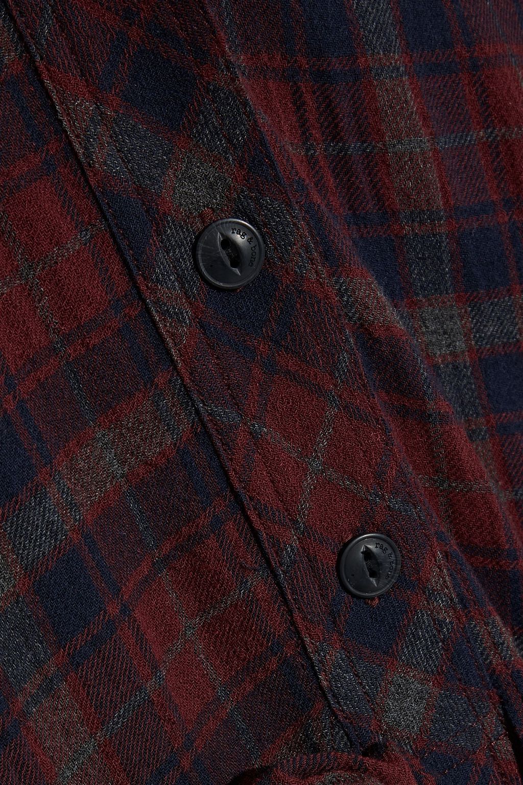 RAG & BONE Felicity tie-back checked flannel mini shirt dress