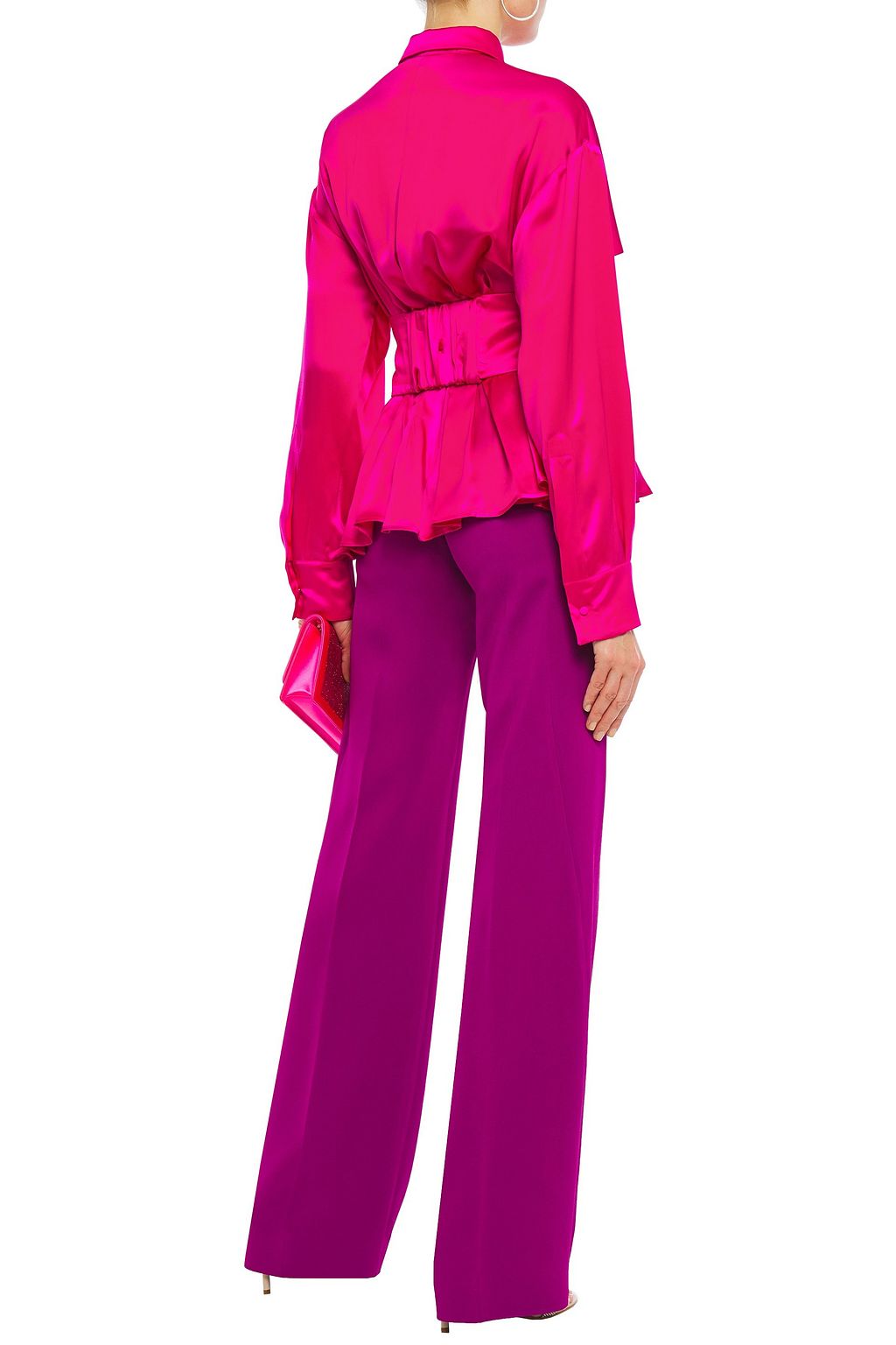 ANTONIO BERARDI Pleated silk-satin shirt