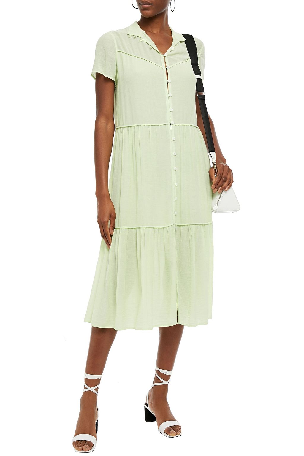 RAG & BONE Libby gathered gauze midi dress