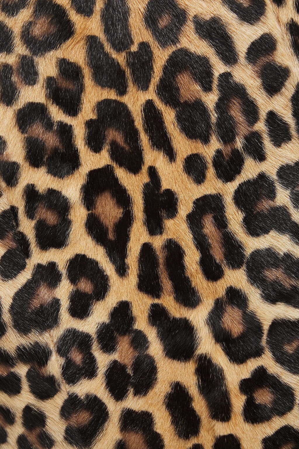 ROBERTO CAVALLI Leopard-print calf-hair and stretch-knit pencil skirt