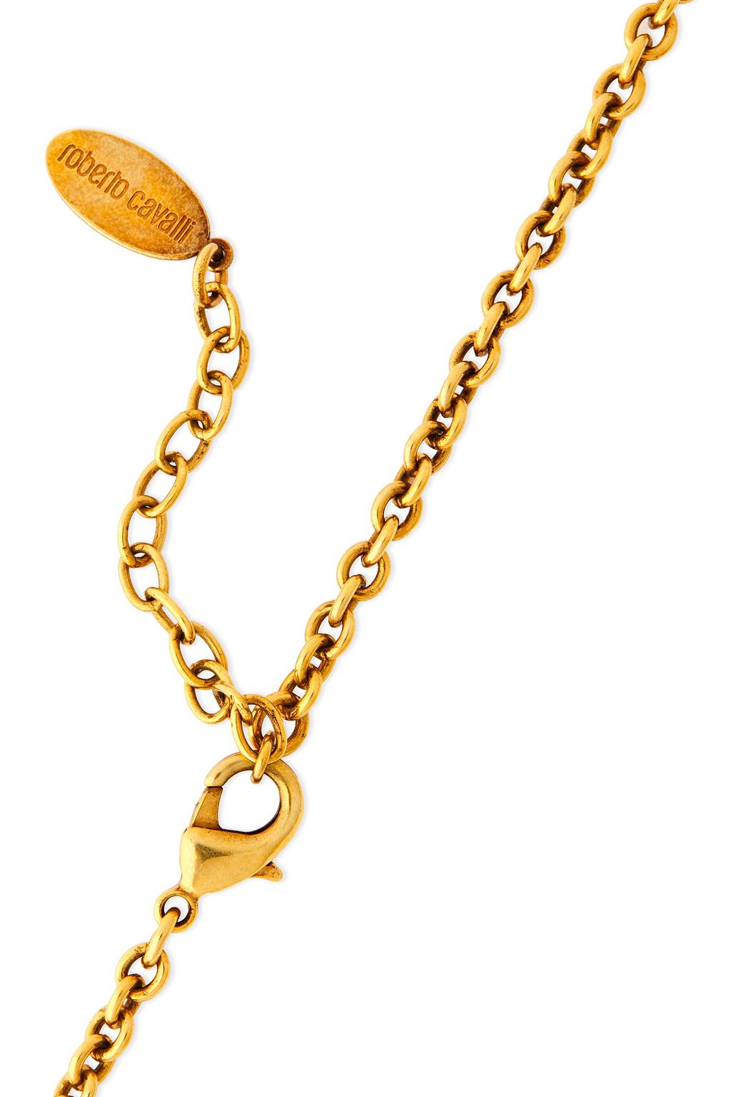 ROBERTO CAVALLI Lucky Coin burnished gold-tone beaded necklace